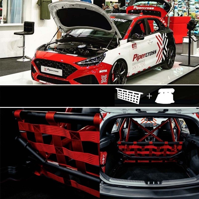 Clubsport Komplettset - Strebe mit Netz und Teppich für Hyundai i30N Hatchback RE-IMPORT